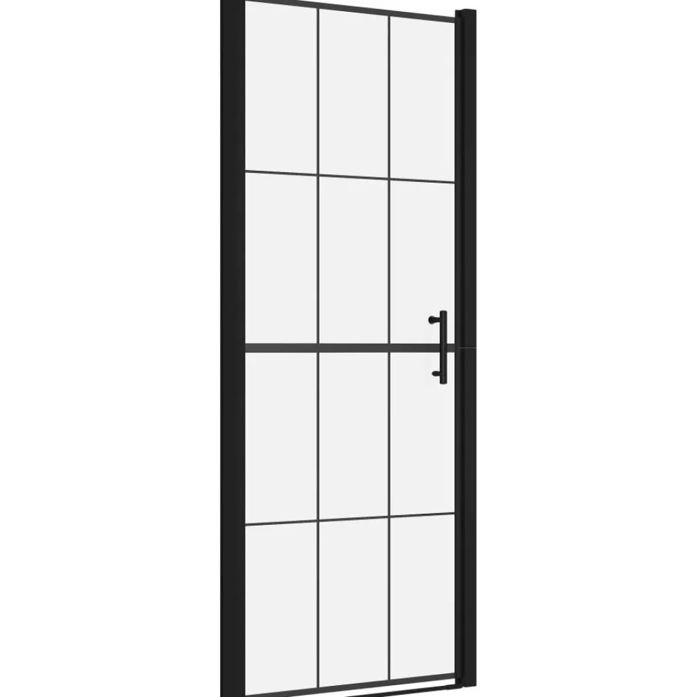 Best Suihkuovi karkaistu lasi 81x195cm musta Suihkuovet