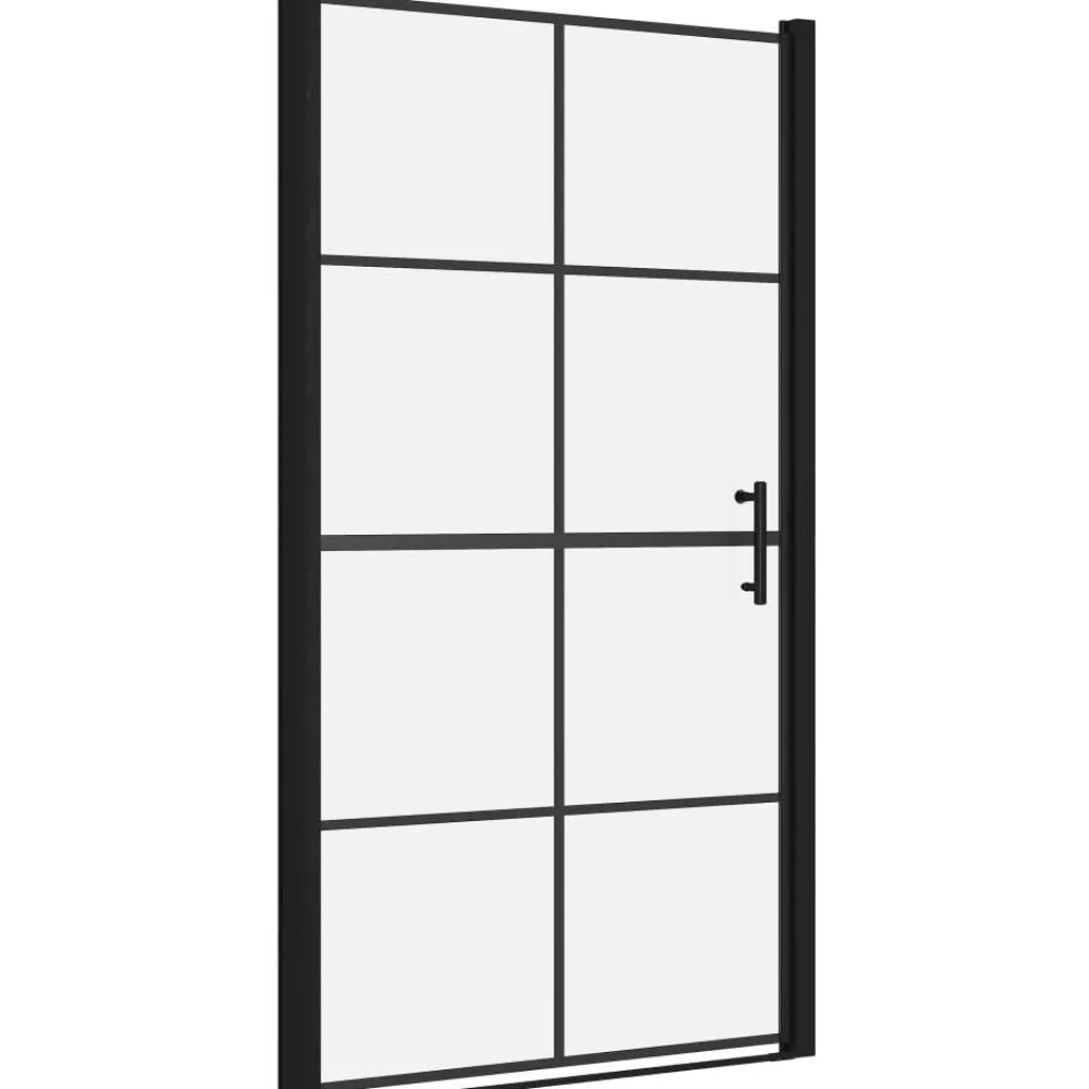 Clearance Suihkuovi karkaistu lasi 100x178 cm musta Suihkuovet