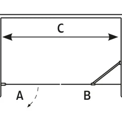 Suihkuovi syvennykseen Igloo Pro Niche, ovi ja seinä, 2 jatkoprofiilia, eri vaihtoehtoja*Hafa Outlet
