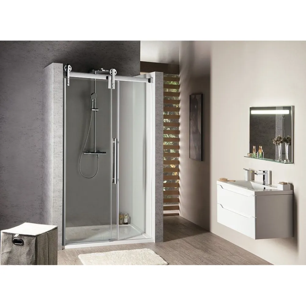 Sale Suihkuovi syvennykseen Volcano kirkas lasi kromi eri kokoja Suihkuovet