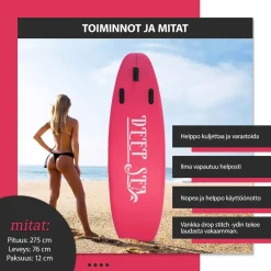 Best SUP-lautasetti Standard ilmatäytteinen 275 cm 15 PSI eri värejä Vesiurheilu Ja Uimalelut