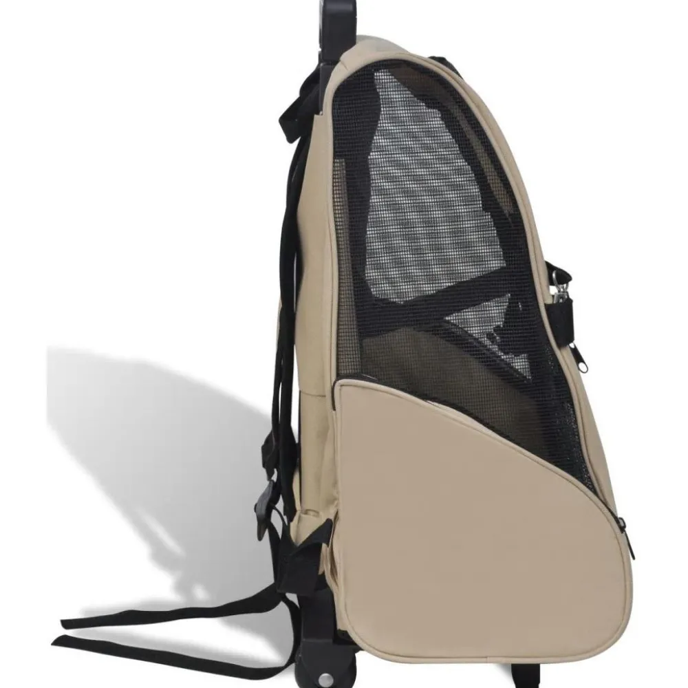 Taitettava lemmikkikärry, monikäyttöinen, beige*FinePRICE New