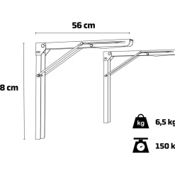 Taittokannake pöydälle 2kpl 560x580mm musta*Pisla Discount