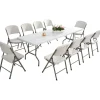 Discount Taittopöytä   74x74x180 cm teräsjalat Puutarhapöydät