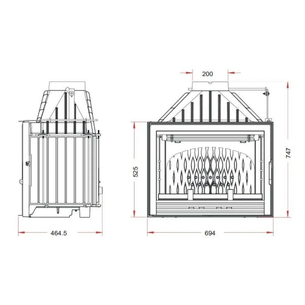 Hot Takkasydän 700 Compact, 14 kW, 121 kg Takkasydämet