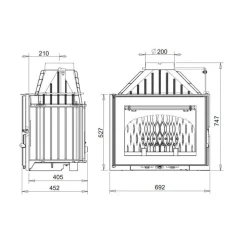 Takkasydän 700 Grande Angle 14 kW 124 kg*Invicta Best