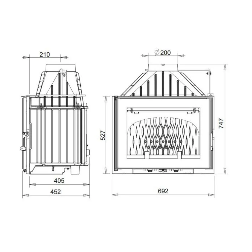 Takkasydän 700 Grande Angle 14 kW 124 kg*Invicta Best