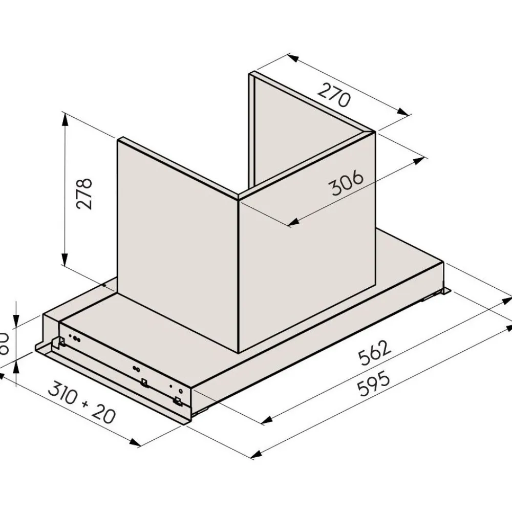 Talotuuletin Piilo 60cm yläkaappiin upotettava rst*Savo Online