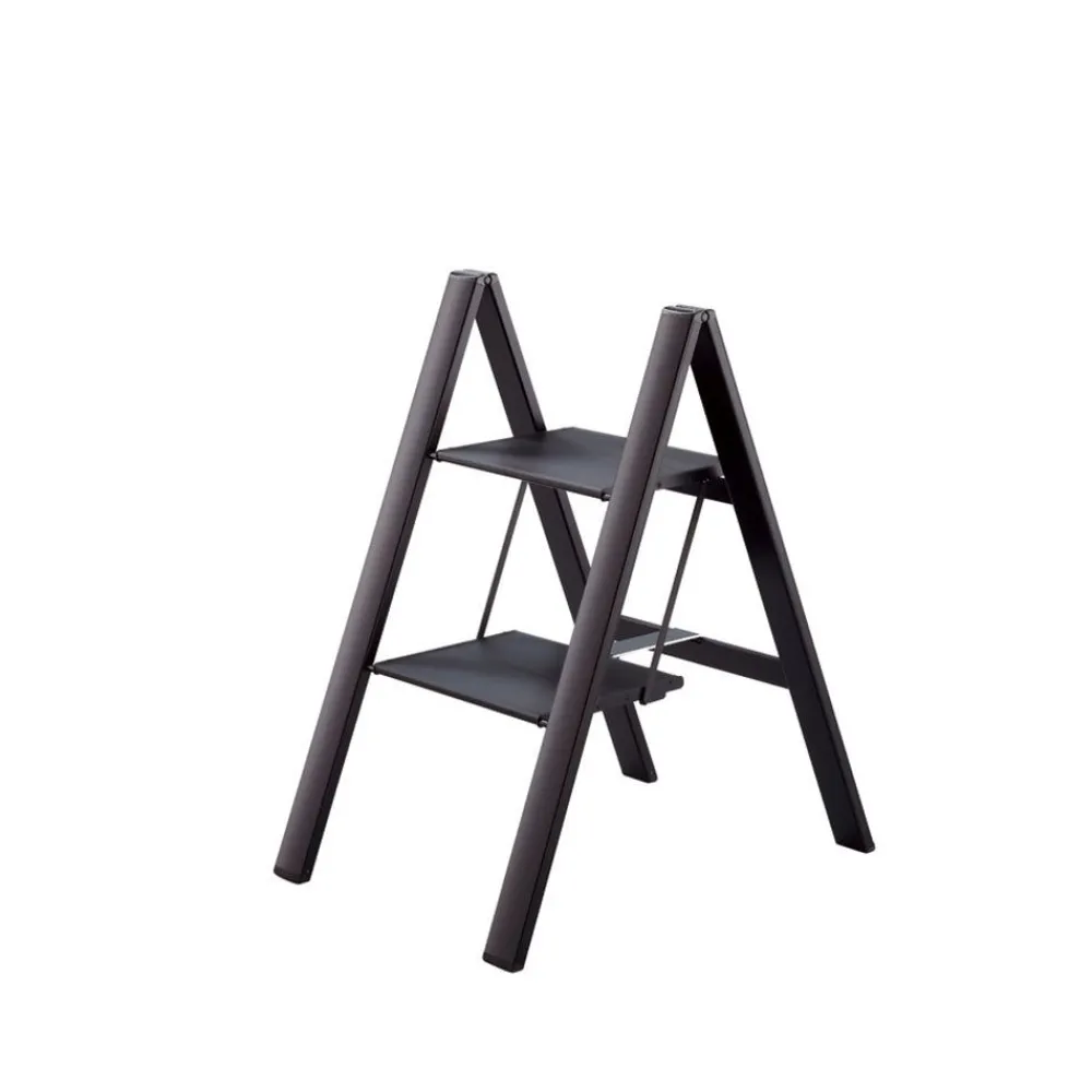 Taloustikas Lucano SlimStep, 2-askelmaa, alumiini, musta*Hasegawa Outlet