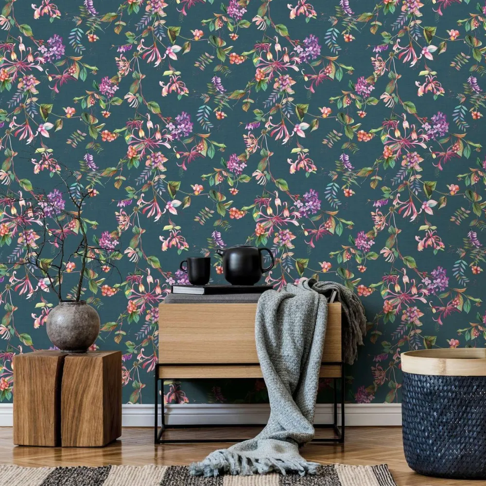 Tapetti Flora köynnös, vinyylipinta, eri värejä*Tapetit.fi Hot