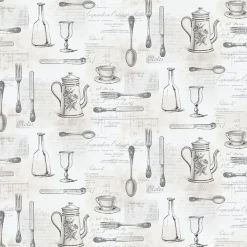 Tapetti Kitchen Elements KE29939, teksti, harmaa*Galerie Hot