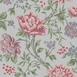 Tapetti 113408 Tapestry Floral Slate Grey, kukka, maalaisromanttinen, vaaleanpunainen*Laura Ashley Online