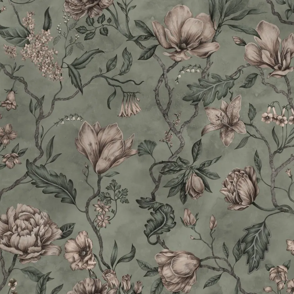 Best Tapettipaneeli Belinda non-woven mittatilaus vihreä Mittatilaustapetit