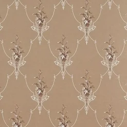 Tapetti Isoäidin aikaan 4833-7, non-woven, kukka, ruskea*Sandudd