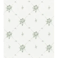 Tapetti Isoäidin aikaan 4836-2, non-woven, maalaisromanttinen, valkoinen/vihreä*Sandudd Best