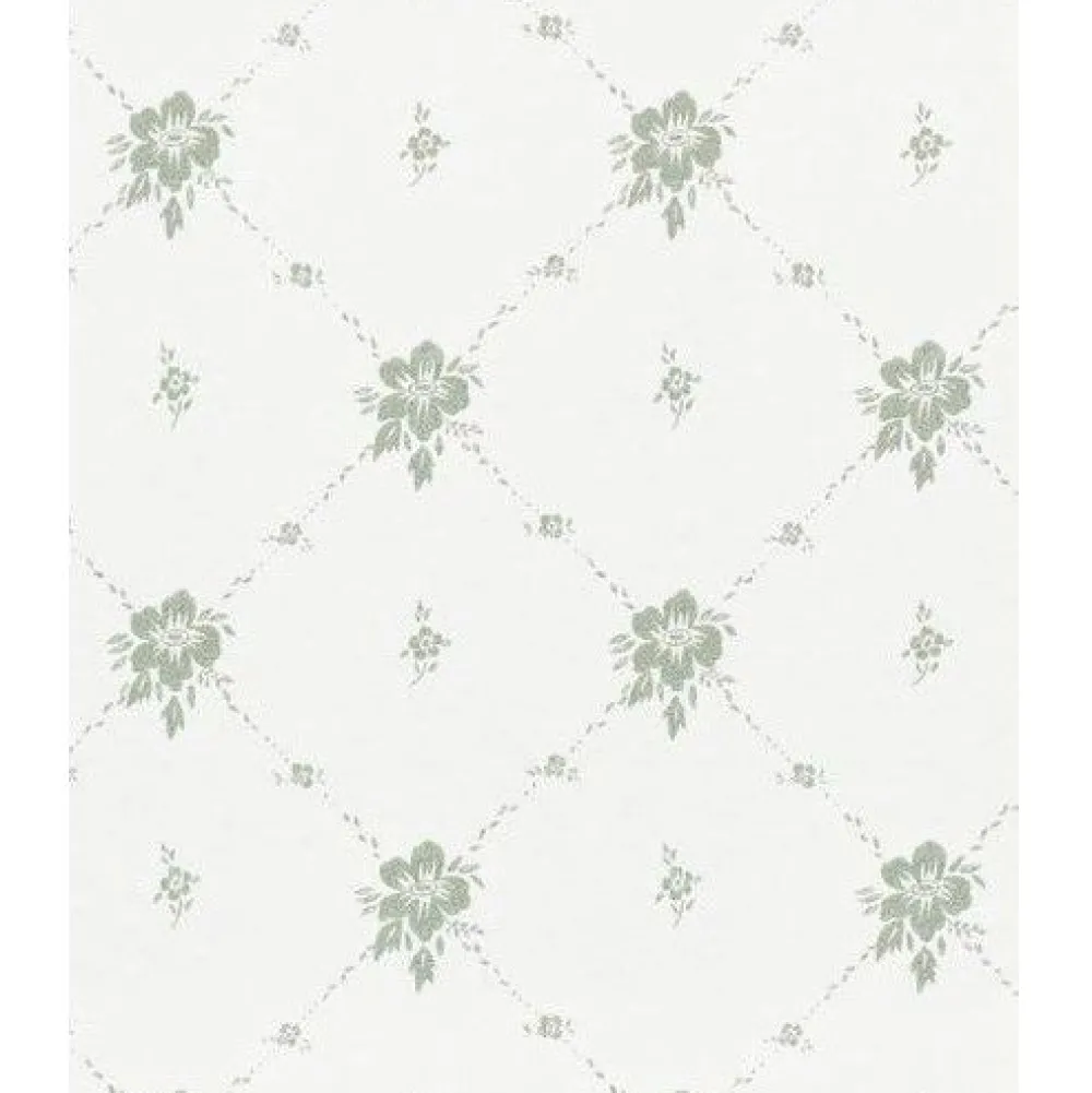 Tapetti Isoäidin aikaan 4836-2, non-woven, maalaisromanttinen, valkoinen/vihreä*Sandudd Best