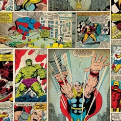 Tapetti Marvel Comic Strip 70-264, retro, monivärinen*Sandudd Outlet