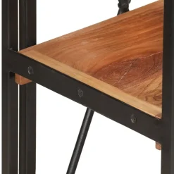 3-tasoinen kirjahylly, 60x30x80 cm, täysi akaasiapuu*FinePRICE New