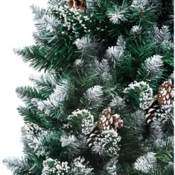 Tekojoulukuusi kävyillä ja valkoisella lumella, 180cm Joulukoristeet