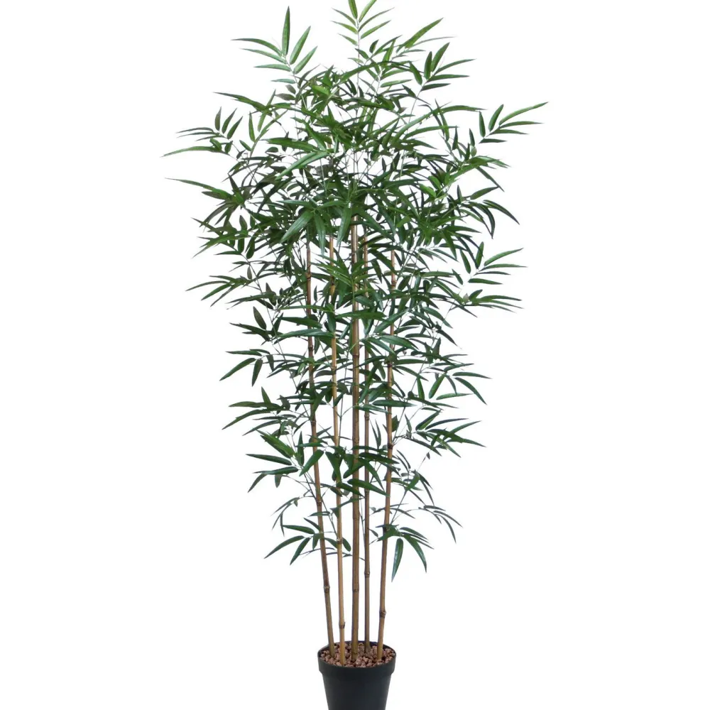 Best Tekopuu BAMBOO, K150 cm, 5 puunrunkoa, musta ruukku, vihreä Tekokasvit Ja Kranssit