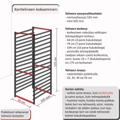 Telinepääty 10-liukukisko Classic 535x20x1040 mm 2 kpl valkoinen*Elfa Discount