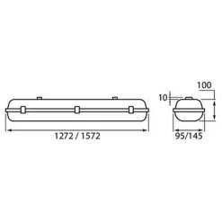 Teollisuusvalaisin Led Runko 1272  mm IP66 max. 2X20W*Airam Hot