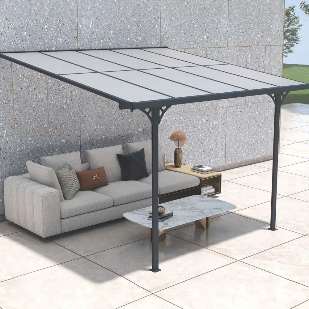 Terassikatos 313x300x225-270cm harmaa*Fornorth New