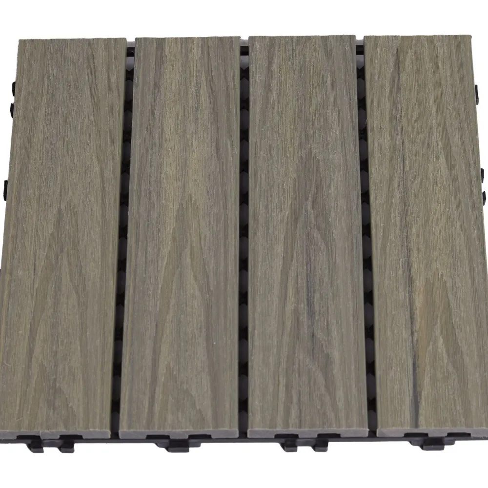 Terassilaatta , komposiittia 30 x 30 cm 4 kpl, kelopuun värinen*Hortus Discount