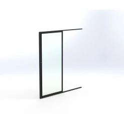 Terassin lasiliukuovi 1-os. 2100x915mm, kirkas/musta, sisäpuolinen nuppilukitus*Keraplast Best