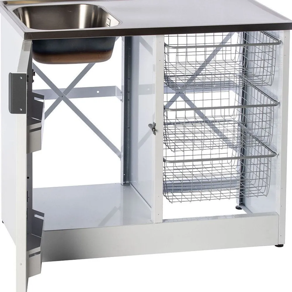 Tiskipöytä allaskaapilla TB 1000, 1 ovi, 900x1000x600 mm*Nimo Hot