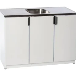 Tiskipöytä allaskaapilla TB 1200, 3 ovinen valkoinen*Nimo Discount