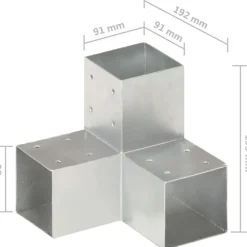 Best Tolppaliitin Y-muoto galvanoitu metalli 91x91mm Aitojen Lisätarvikkeet