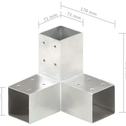 Discount Tolppaliitin Y-muoto galvanoitu metalli 71x71mm Aitojen Lisätarvikkeet
