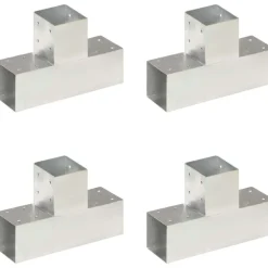 Tolppaliittimet 4kpl T-muoto galvanoitu metalli 91x91mm*FinePRICE