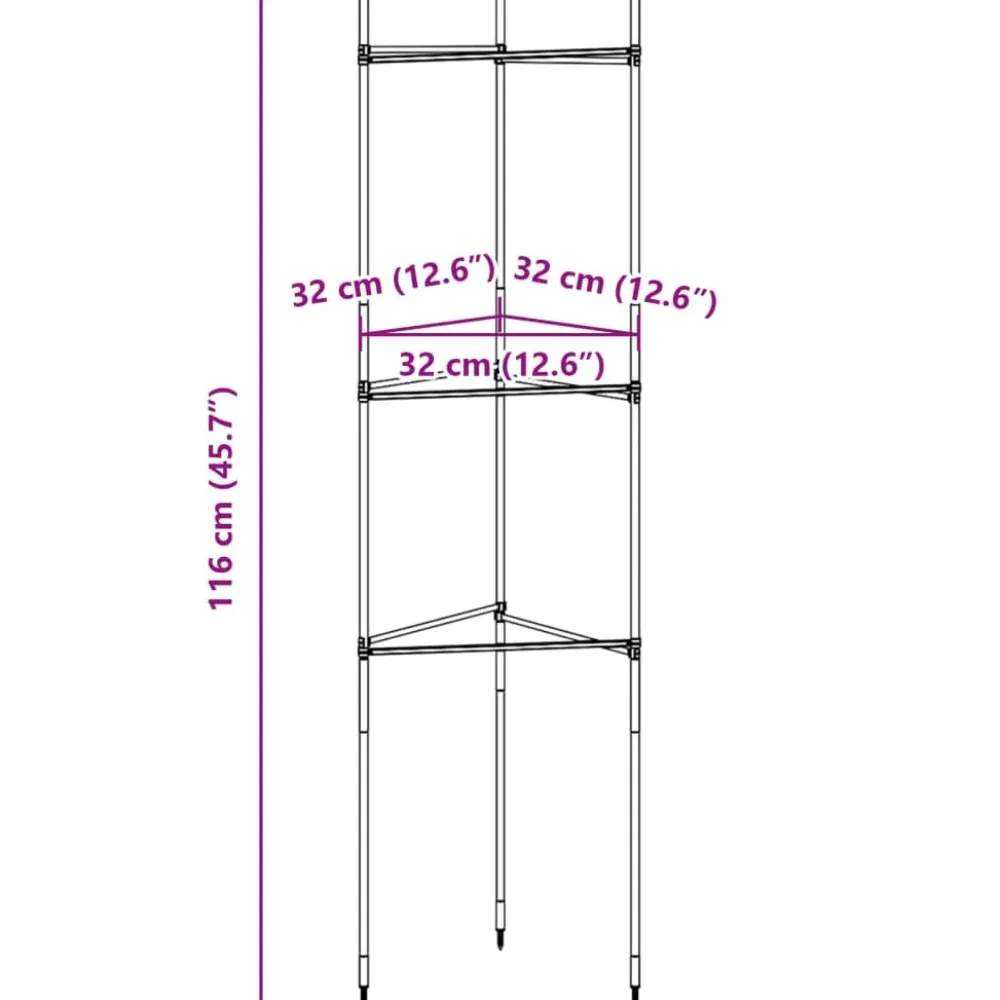 Tomaattihäkki, 116 cm teräs ja PP, eri määrillä ja malleja (38130)*FinePRICE Sale
