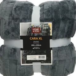Torkkupeitto CARA XL 200x230 cm, tummanharmaa*Home4you