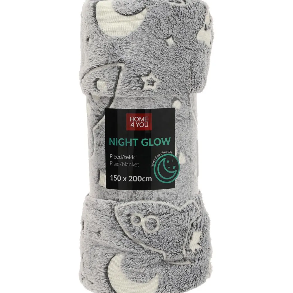 Torkkupeitto NIGHT LIGHT 150x200 cm, avaruus, harmaa*Home4you New