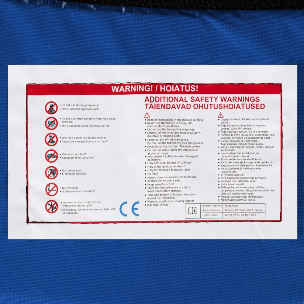 Best Trampoliini turvaverkolla, eri kokoja Trampoliinit