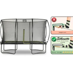 Online Trampoliini Silhouette sis. turvaverkko musta eri kokoja Trampoliinit