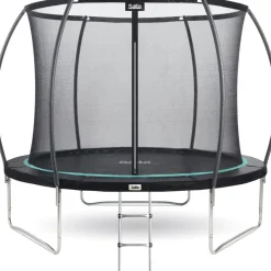 Clearance Trampoliini , Cosmos Ø251cm musta teräs, (sis turvaverkon ja tikkaat) Trampoliinit