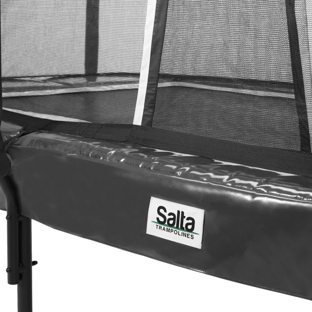 Trampoliini First Class 244x427cm musta sis. turvaverkon portaat*Salta New
