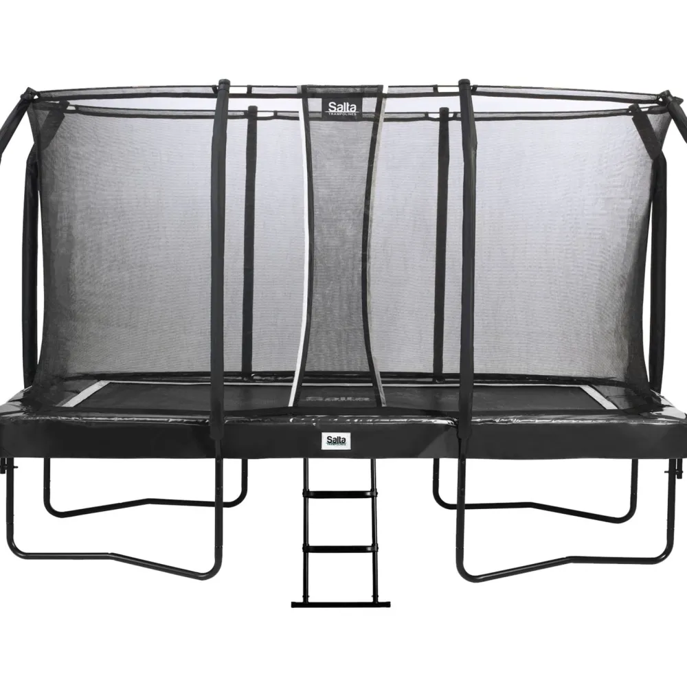 Trampoliini First Class 244x427cm musta sis. turvaverkon portaat*Salta New