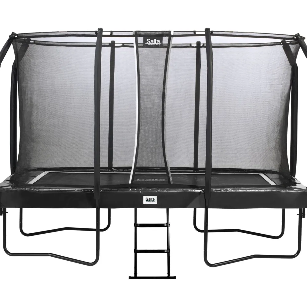 Outlet Trampoliini First Class 214x366cm musta sis. turvaverkon portaat Trampoliinit