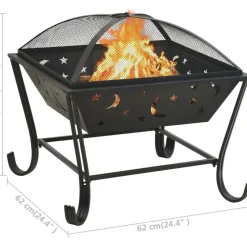 Hot Tulimalja 62 cm XXL teräs Pihauunit