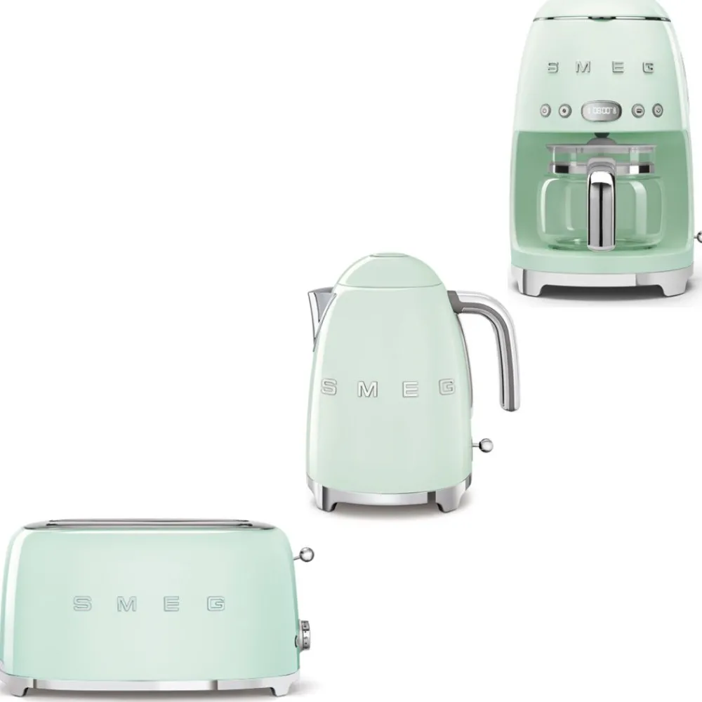 Tuotepaketti - vedenkeitin KLF03 1,7 l, kahvinkeitin ja leivänpaahdin TSF02*Smeg Sale