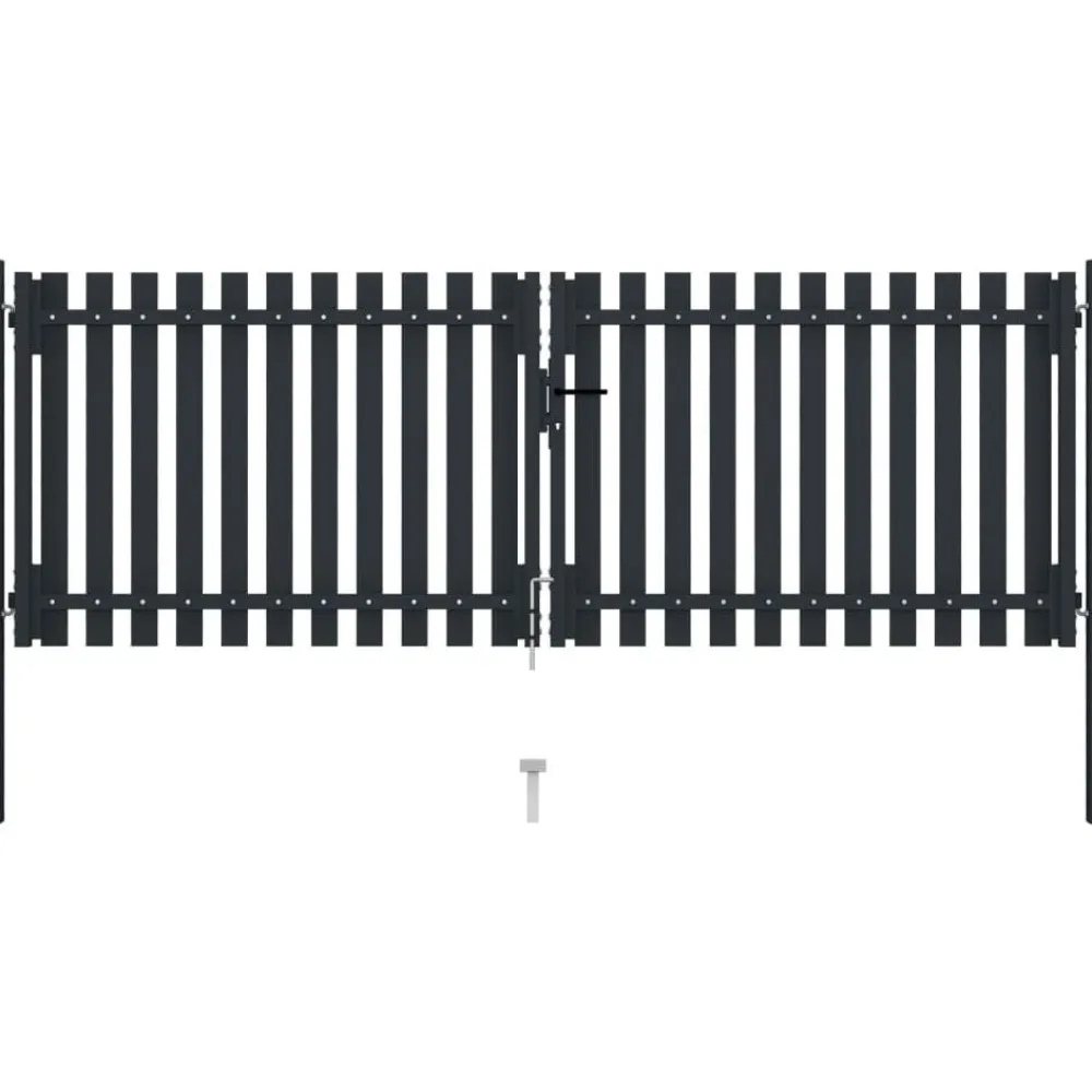 Tuplaovi pihaportti teräs 306x150 cm antrasiitti*FinePRICE Online