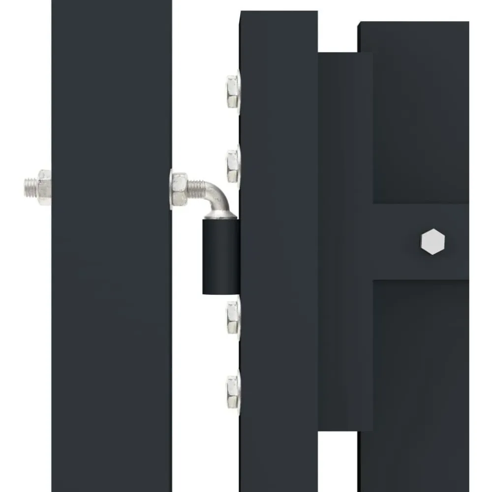 Tuplaovi pihaportti teräs 306x150 cm antrasiitti*FinePRICE Online