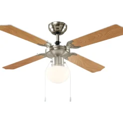Tuuletinvalaisin Edi Light Ø106.6cm E27 valkoinen/vaahtera, mattanikkeli*Eglo Sale