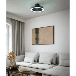 Outlet Tuuletinvalaisin Vallonia RGB/CCT LED Ø48cm kaukosäädin musta Tuuletinvalaisimet