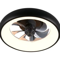 Tuuletinvalaisin LED Muonio mattamusta*Trio Hot